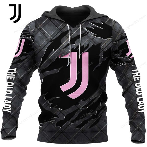 Juventus FC Serie A Black Metal Design Shirt Hoodie