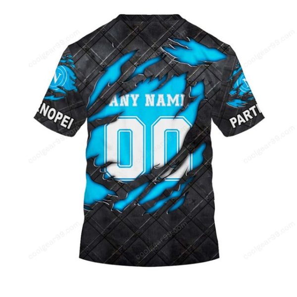 SSC Napoli  Serie A Black Metal Design Shirt Hoodie - Image 7