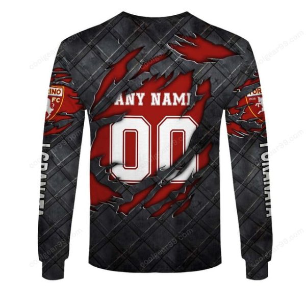 Torino FC Serie A Black Metal Design Shirt Hoodie - Image 5