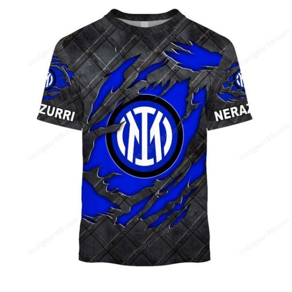 Inter Milan Serie A Black Metal Design Shirt Hoodie - Image 6