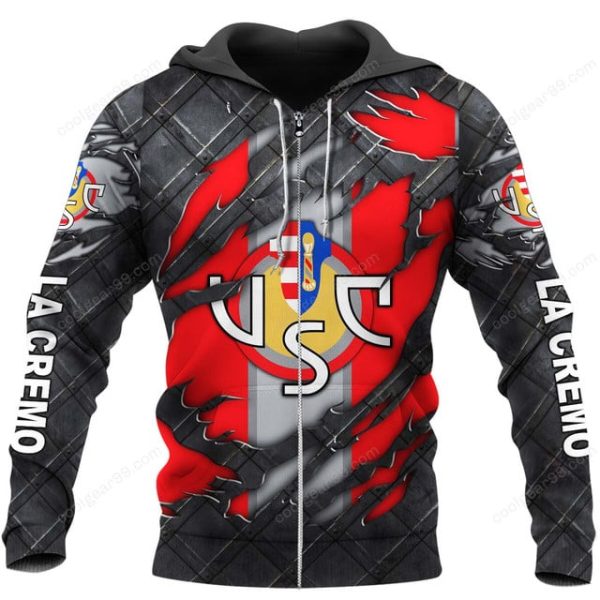 US Cremonese Serie A Black Metal Design Shirt Hoodie - Image 2