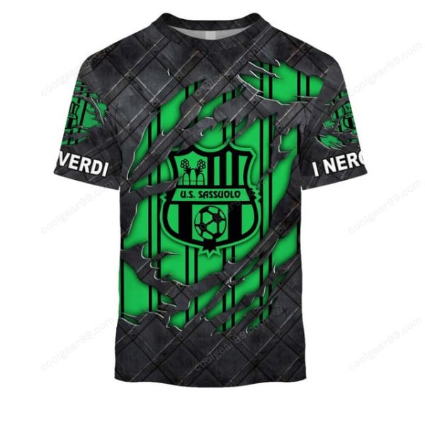 US Sassuolo Calcio Serie A Black Metal Design Shirt Hoodie - Image 6
