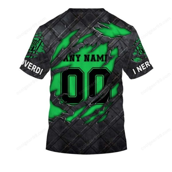 US Sassuolo Calcio Serie A Black Metal Design Shirt Hoodie - Image 7