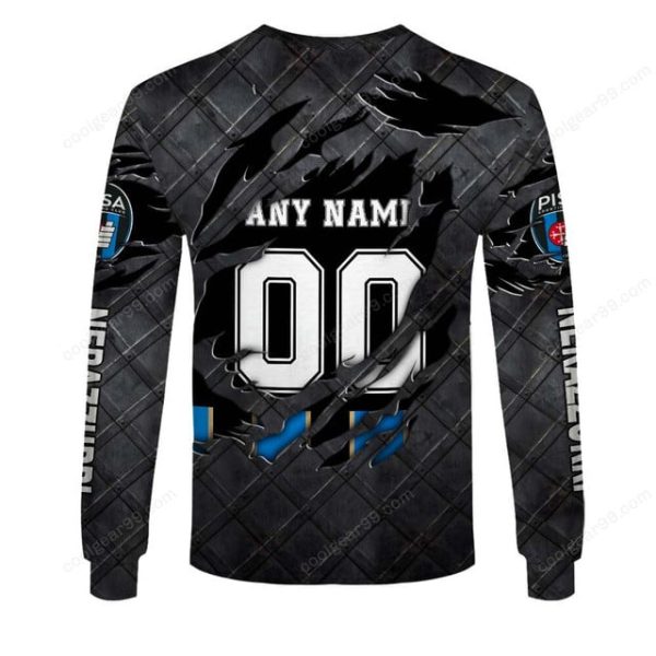 Pisa FC Serie A Black Metal Design Shirt Hoodie - Image 5