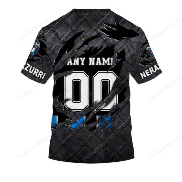 Pisa FC Serie A Black Metal Design Shirt Hoodie - Image 7