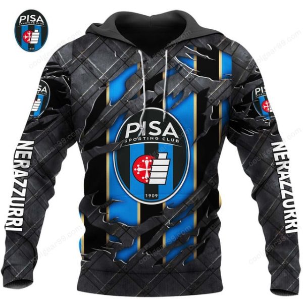 Pisa FC Serie A Black Metal Design Shirt Hoodie