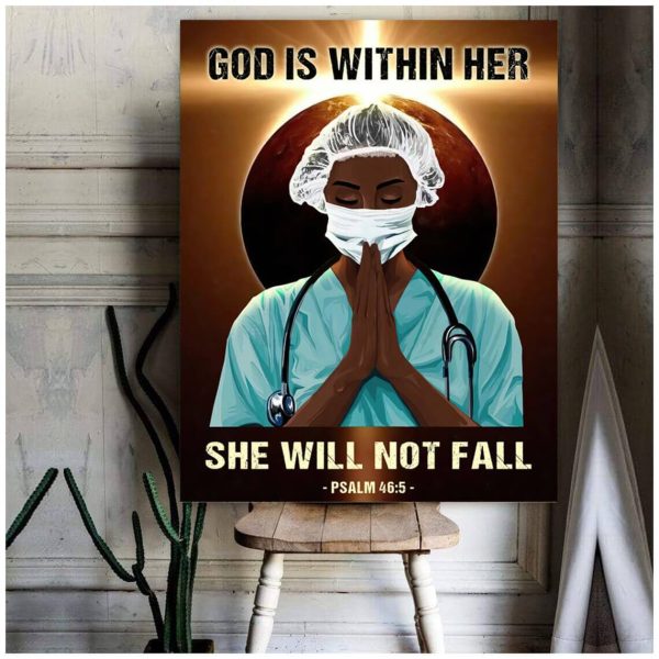 Nurse Canvas God Is Within Her She Will Not Fall