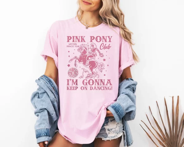 Pink Pony Club Tshirt, I'm Gonna Keep On Dancing Shirt, Pride Music Shirt, Western Princess Tour Tee - Image 5