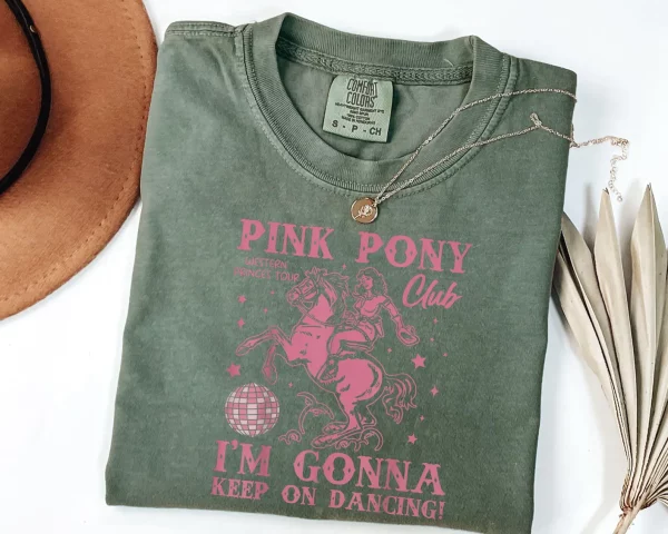 Pink Pony Club Tshirt, I'm Gonna Keep On Dancing Shirt, Pride Music Shirt, Western Princess Tour Tee - Image 2