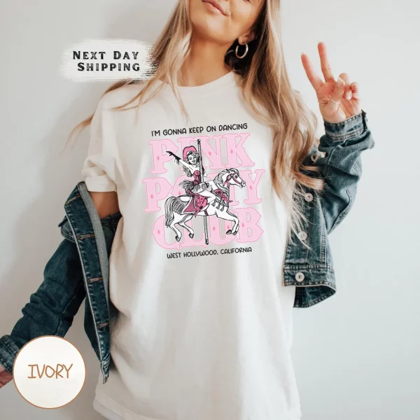 Chappell Roan Shirt, Pink Pony Club Comfort Colors Shirt, I'm Gonna Keep On Dancing, Midwest Princess 2024 Tour Tee - Image 4