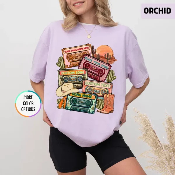 Vintage Cassette Tape Shirt – Custom Song Name, Country Music Fan Gift - Image 5