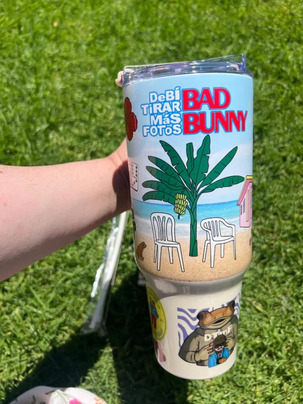 Bad Bunny Puerto Rico dtmf tumbler 40oz - Image 2
