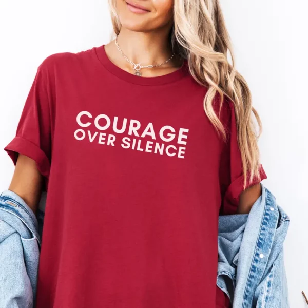Charlie Kirk Quote Shirt Courage Over Silence America First Patriotic Tee Conservative Libertarian Freedom - Image 2