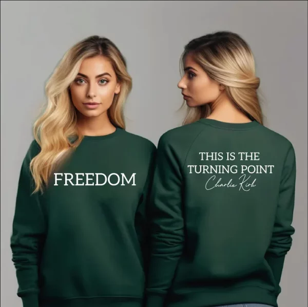 This Is The Turning Point Charlie Kirk Sweatshirt | Freedom Hoodie | Patriotic American Sweater - Image 2