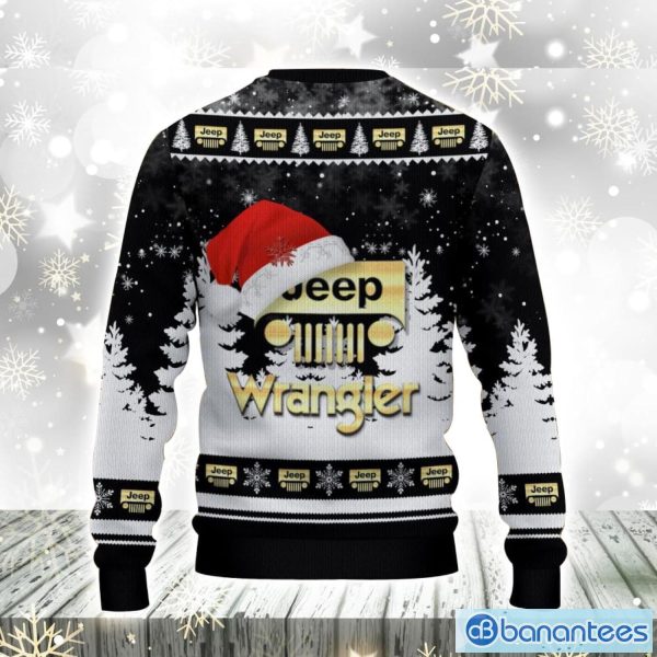 Limited 2025 Jeep Wrangler Ugly Christmas Sweater Car Lovers Santa Hat Tree - Image 3