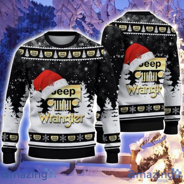 Limited 2025 Jeep Wrangler Ugly Christmas Sweater Car Lovers Santa Hat Tree