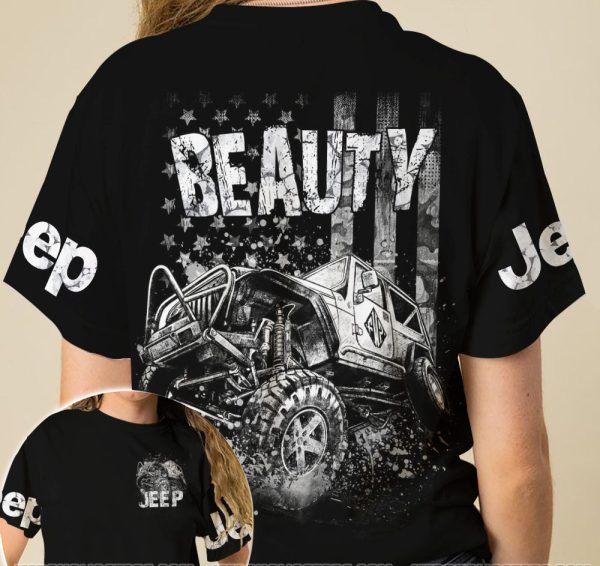 Beauty Beast Jeep Couple All Over T-Shirts - Image 2