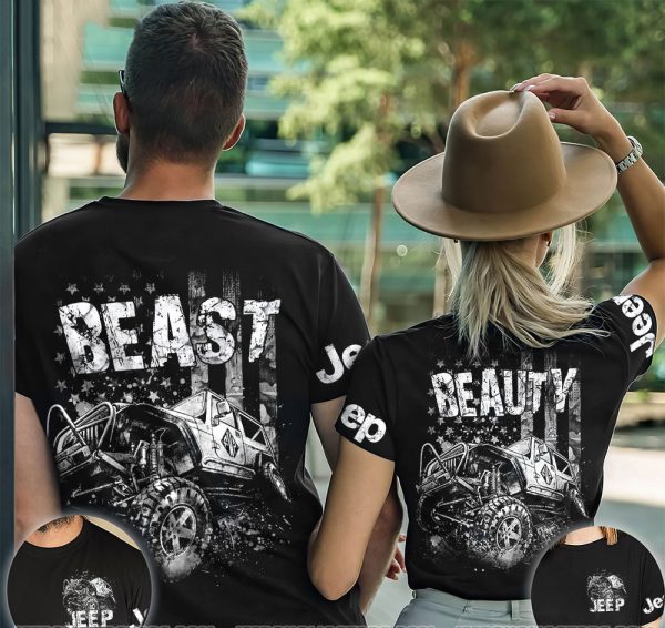 Beauty Beast Jeep Couple All Over T-Shirts