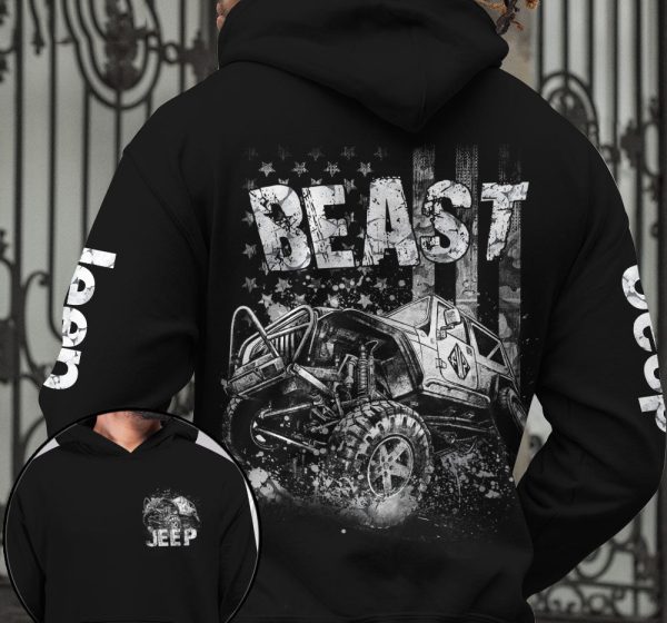 Beauty Beast Jeep Couple All Over Hoodie - Image 2