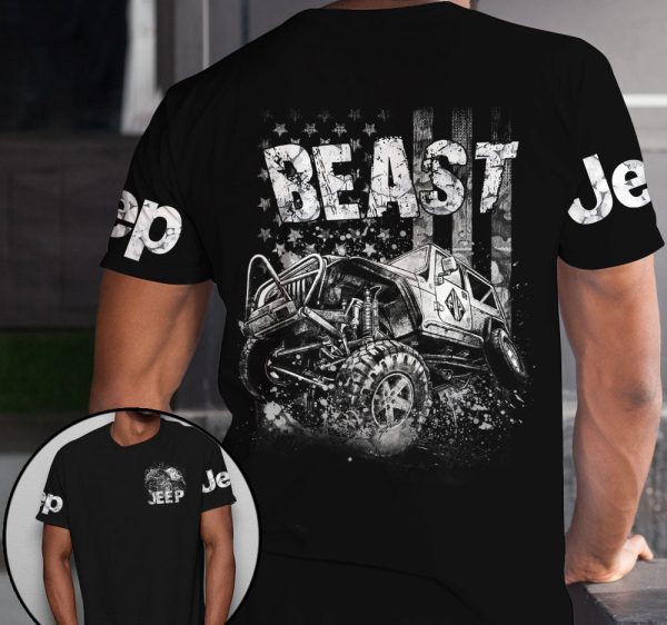 Beauty Beast Jeep Couple All Over T-Shirts - Image 3