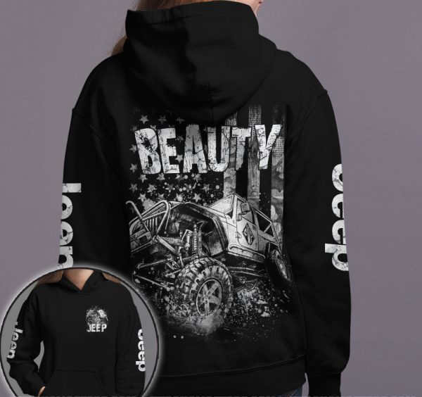 Beauty Beast Jeep Couple All Over Hoodie - Image 3