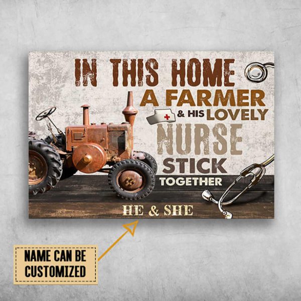 Personalized Nurse Canvas In This Home A Farmer And His Lovely Nurse - Image 2