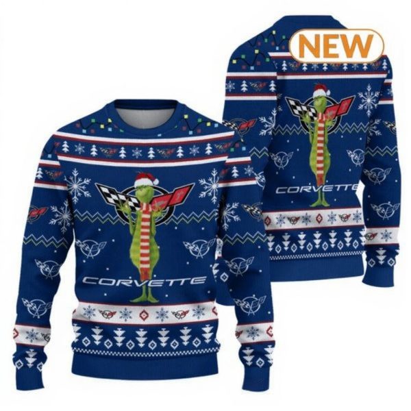 Limited 2025 Christmas Ugly Sweater The Grinch Corvette HLQ7