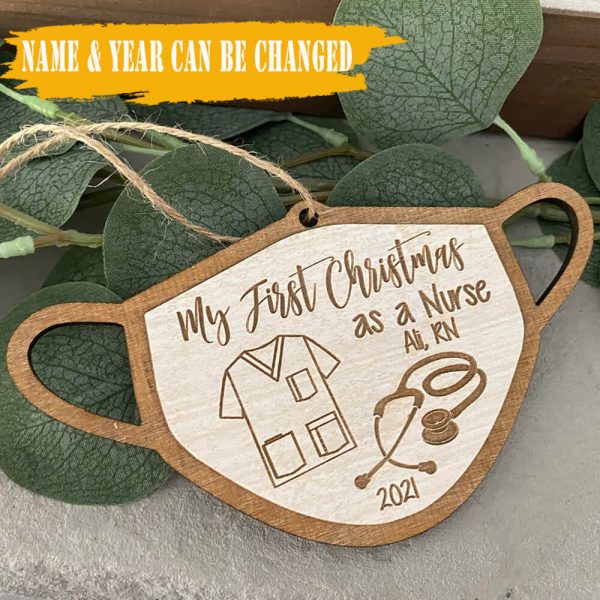 Personalized Nurse Christmas Ornament My First Christmas As A Nurse 2021