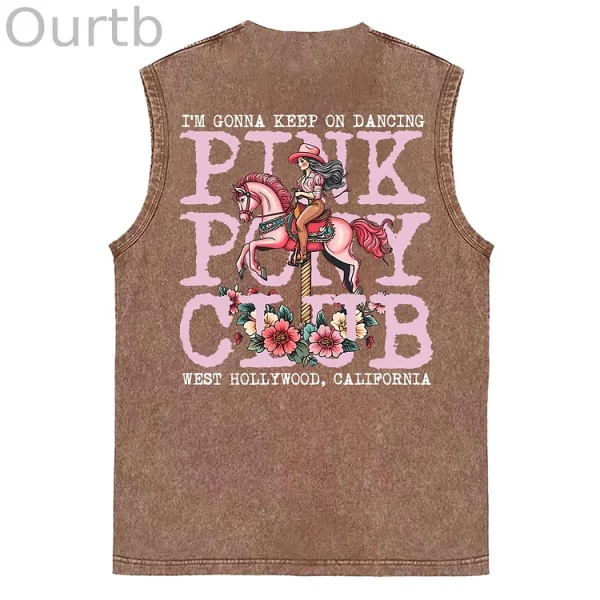 Sleeveless Cotton Tank Top with ‘I'm Gonna Keep On Dancing’ Print - Image 5