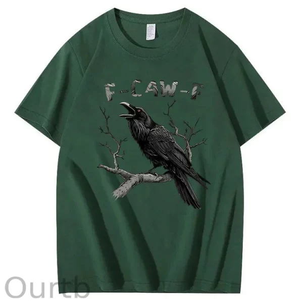Funny T-shirt F-Caw-F 100% Premium cotton Raven - Image 5