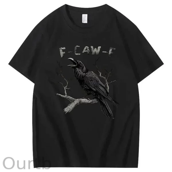 Funny T-shirt F-Caw-F 100% Premium cotton Raven - Image 9