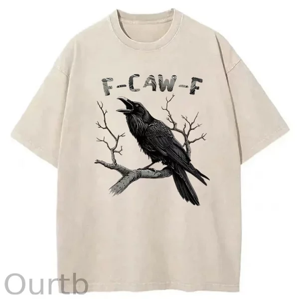 Funny T-shirt F-Caw-F 100% Premium cotton Raven - Image 20
