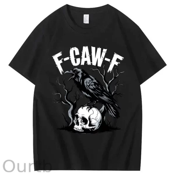 Funny T-shirt F-Caw-F 100% Premium cotton Raven - Image 8