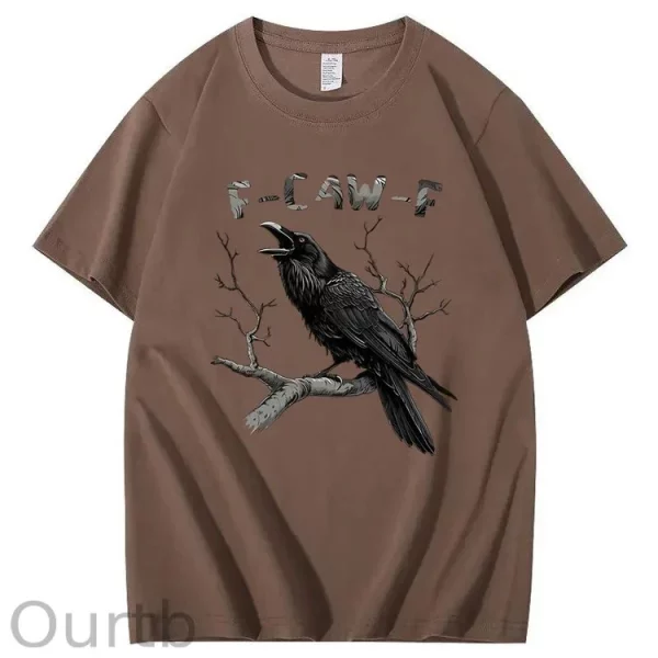 Funny T-shirt F-Caw-F 100% Premium cotton Raven - Image 8