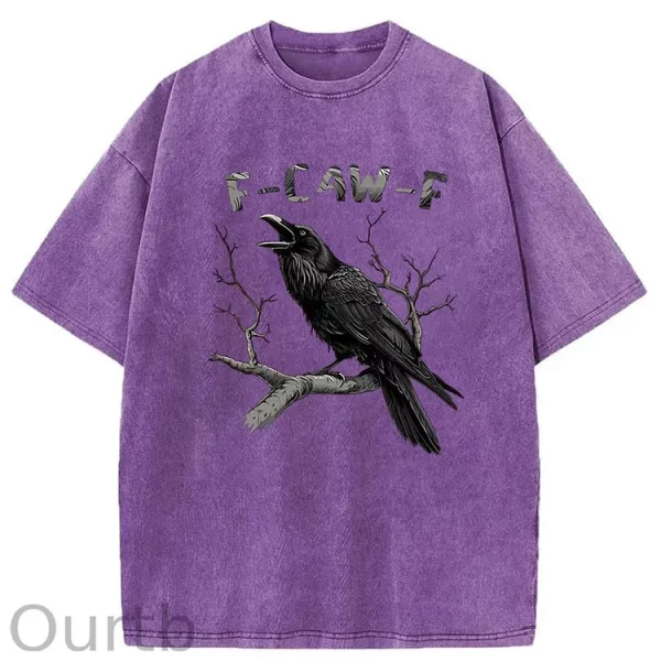 Funny T-shirt F-Caw-F 100% Premium cotton Raven - Image 14