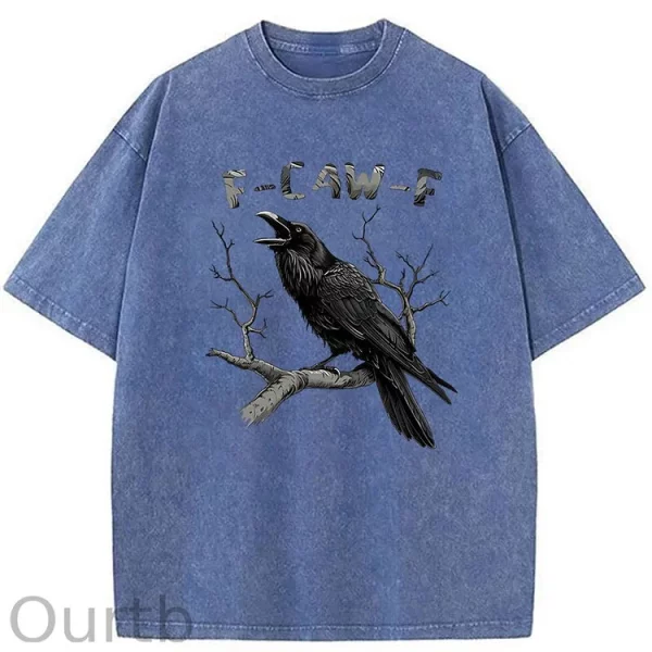 Funny T-shirt F-Caw-F 100% Premium cotton Raven - Image 18