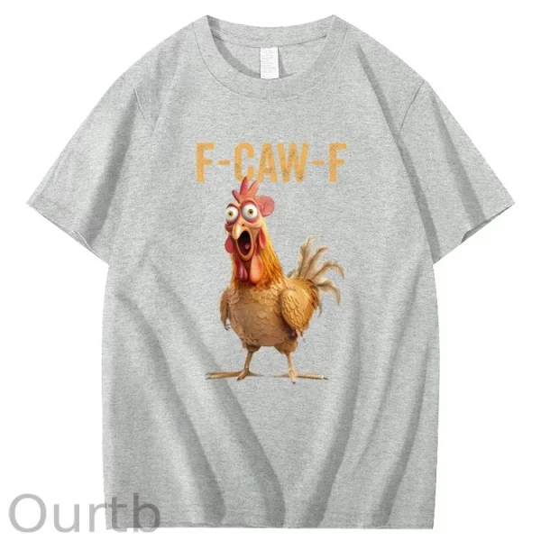 Funny T-shirt F-Caw-F Chicken 100% Premium cotton - Image 5