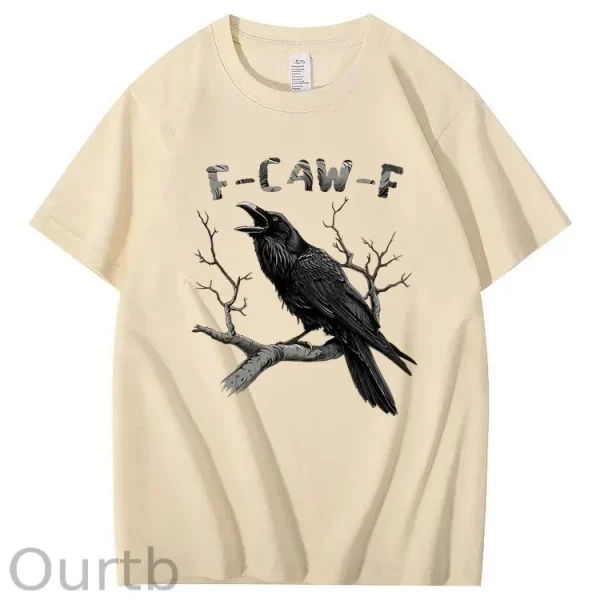 Funny T-shirt F-Caw-F 100% Premium cotton Raven - Image 12