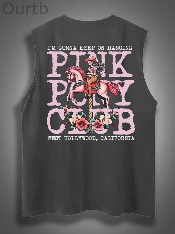 Sleeveless Cotton Tank Top with ‘I'm Gonna Keep On Dancing’ Print - Image 12