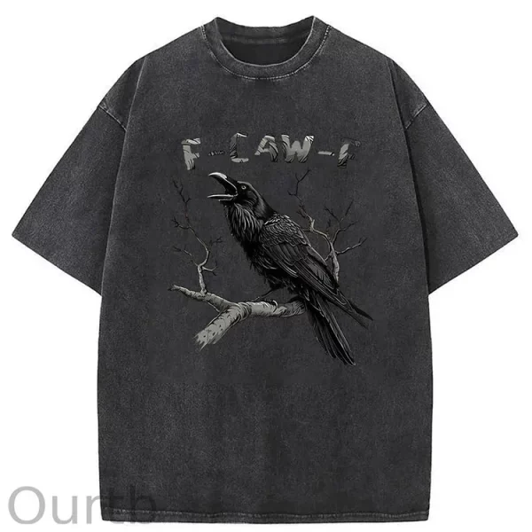 Funny T-shirt F-Caw-F 100% Premium cotton Raven - Image 13