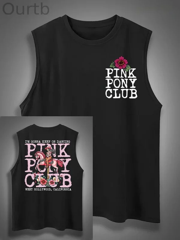 Sleeveless Cotton Tank Top with ‘I'm Gonna Keep On Dancing’ Print