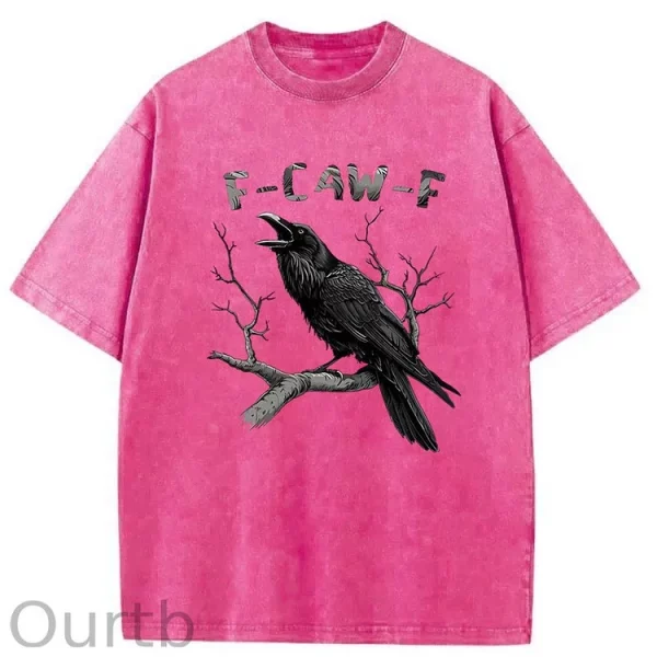 Funny T-shirt F-Caw-F 100% Premium cotton Raven - Image 19