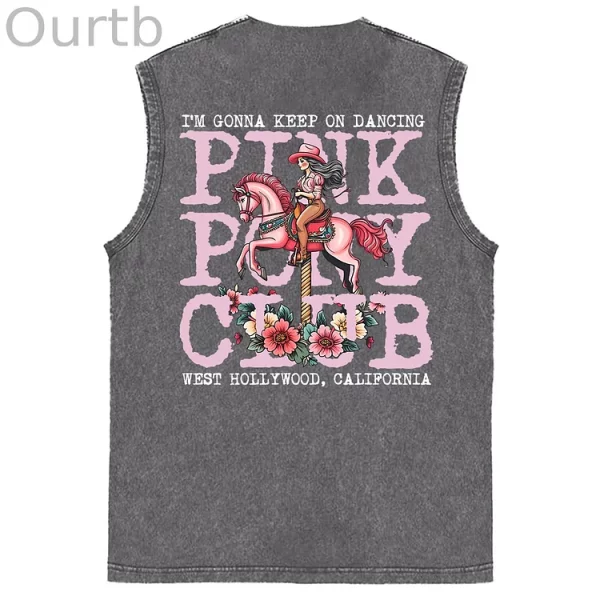 Sleeveless Cotton Tank Top with ‘I'm Gonna Keep On Dancing’ Print - Image 6