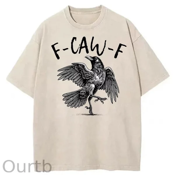 Funny T-shirt F-Caw-F 100% Premium cotton Raven - Image 24