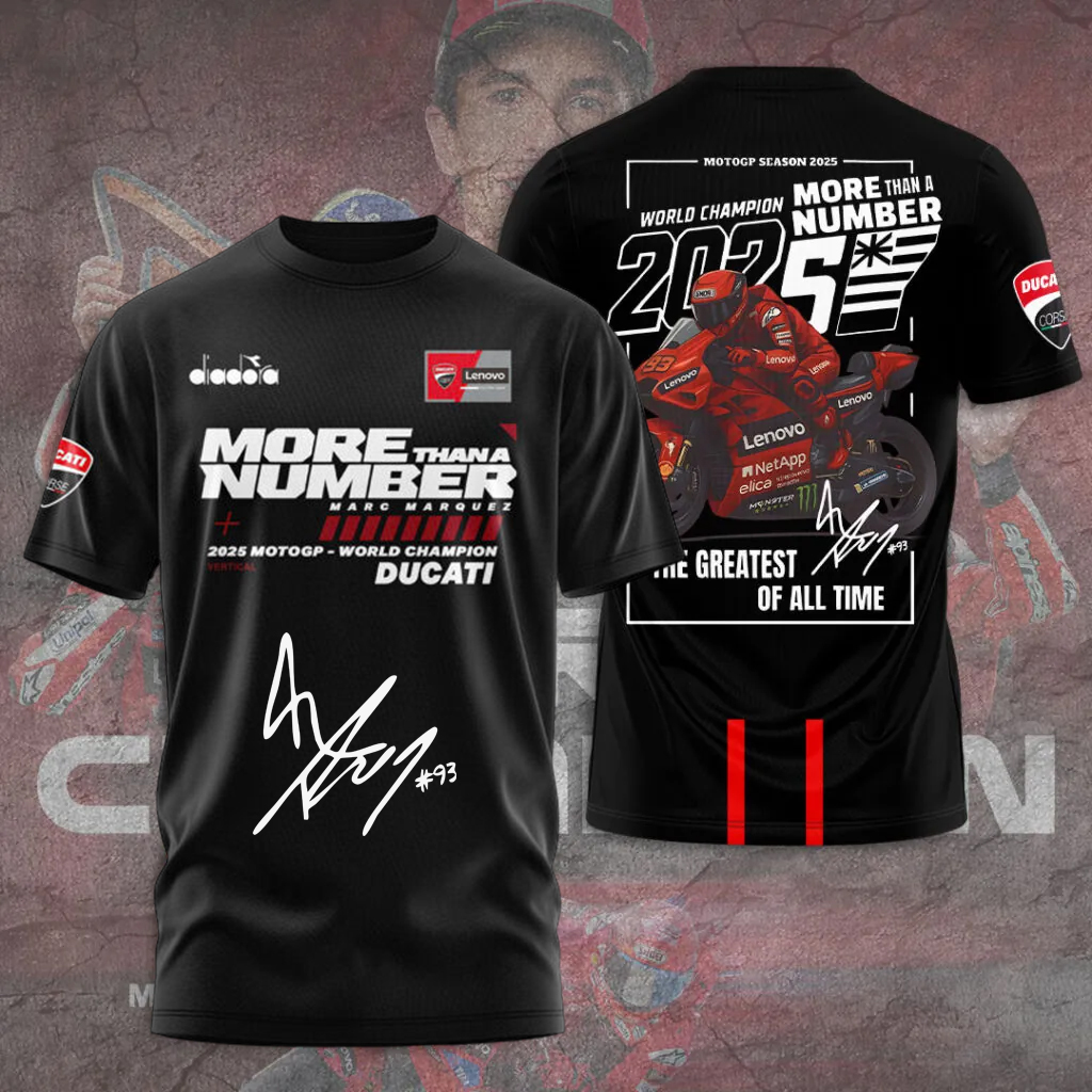 Ducati Lenovo Team x Marc Márquez 2025 World Champion More Than A Number Black