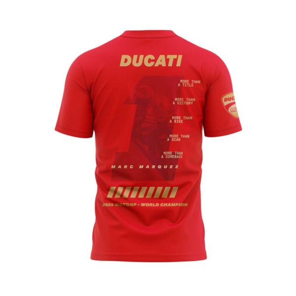 “MORE THAN A NUMBER” Marc Marquez World Champion 2025 Gold Tshirt - Image 3