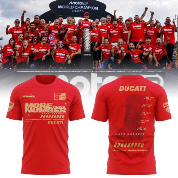 “MORE THAN A NUMBER” Marc Marquez World Champion 2025 Gold Tshirt