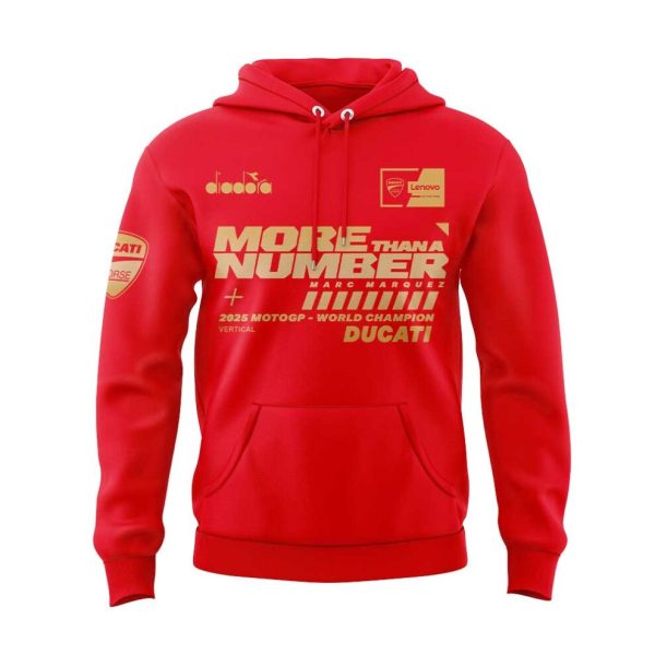“MORE THAN A NUMBER” Marc Marquez World Champion 2025 Gold Hoodie - Image 2