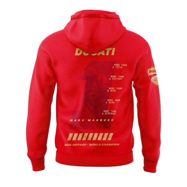 “MORE THAN A NUMBER” Marc Marquez World Champion 2025 Gold Hoodie - Image 3