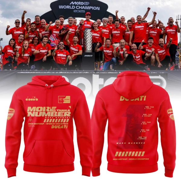 “MORE THAN A NUMBER” Marc Marquez World Champion 2025 Gold Hoodie